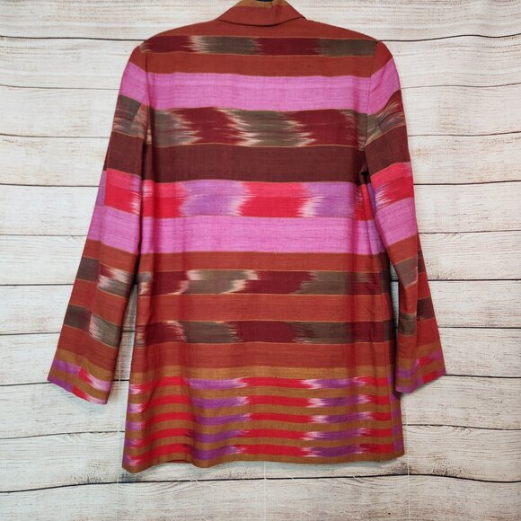 VTG Maurizio Ramini Blazer Jacket Womens Size M Aztec One Button Padded Shoulder - Picture 11 of 14